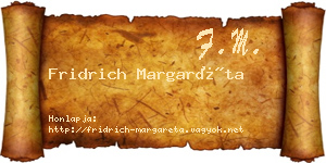Fridrich Margaréta névjegykártya
